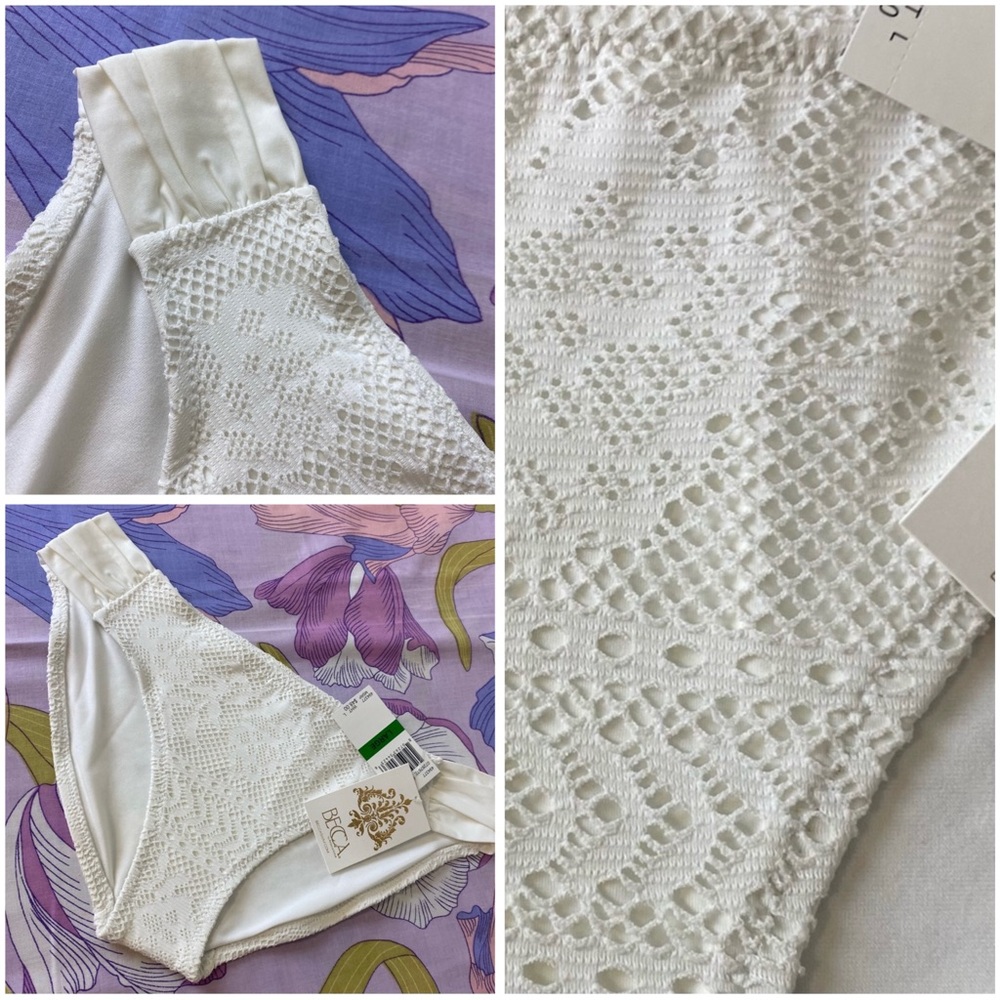 NWT Becca Ivory Crochet Bikini Bottom